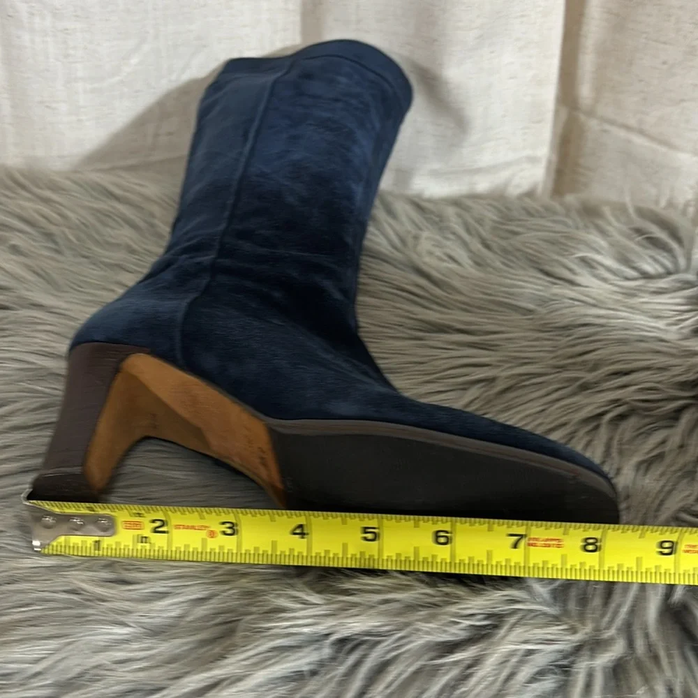 Vintage 70s Blue Suede Knee-High Women’s Boots